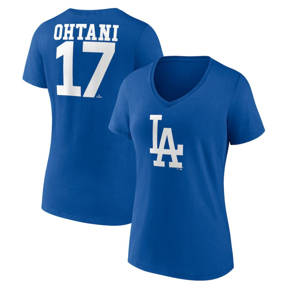 Shohei Ohtani Los Angeles Dodgers Women's Player Name & Number V-Neck T-Shirt Discount