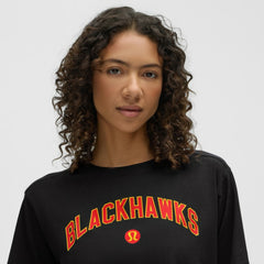 Chicago Blackhawks lululemon Women's All Yours Organic Cotton T-Shirt - Black | NHL near me