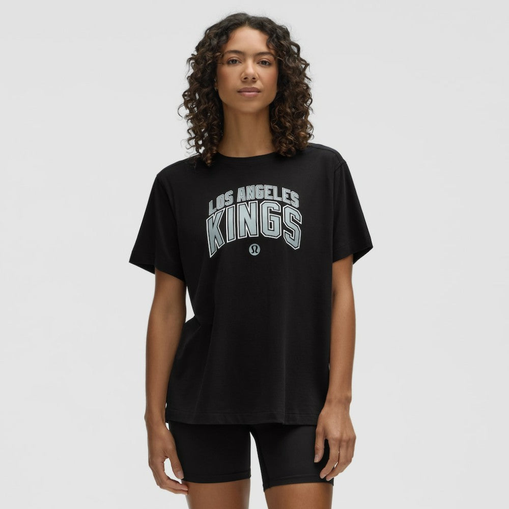 Los Angeles Kings lululemon Women's All Yours Organic Cotton T-Shirt - Black | NHL Lifestyle