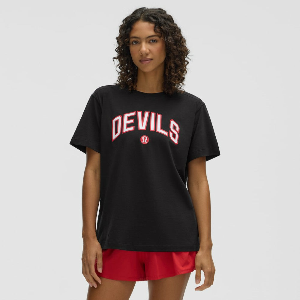New Jersey Devils lululemon Women's All Yours Organic Cotton T-Shirt - Black | NHL Lifestyle