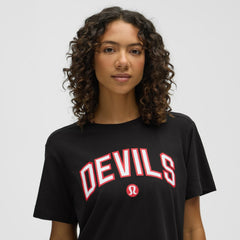 New Jersey Devils lululemon Women's All Yours Organic Cotton T-Shirt - Black | NHL Lifestyle