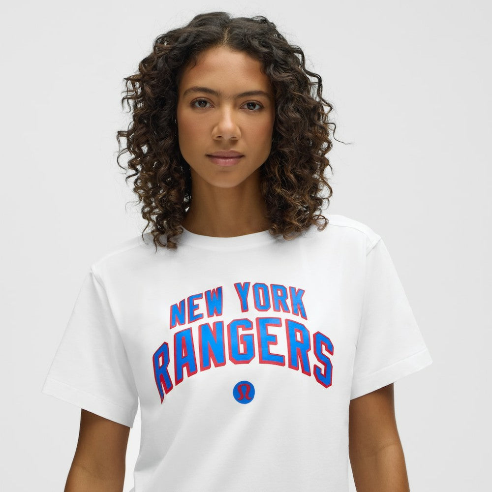 New York Rangers lululemon Women's All Yours Organic Cotton T-Shirt - White | NHL on sale