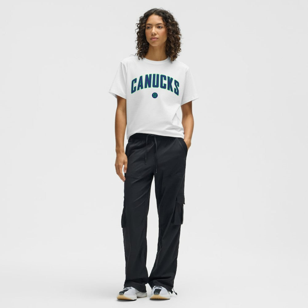 Vancouver Canucks lululemon Women's All Yours Organic Cotton T-Shirt - White | NHL near me
