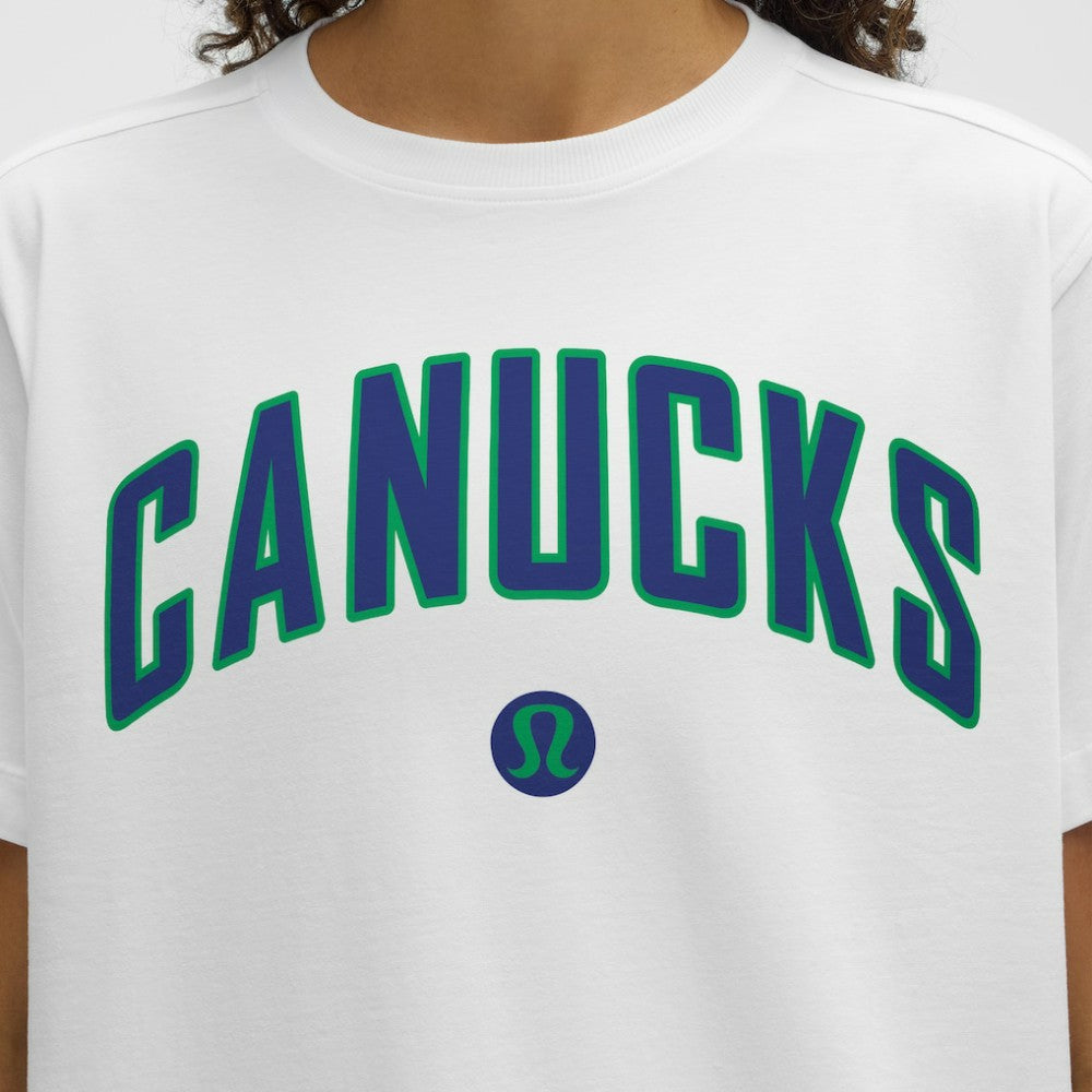 Vancouver Canucks lululemon Women's All Yours Organic Cotton T-Shirt - White | NHL near me