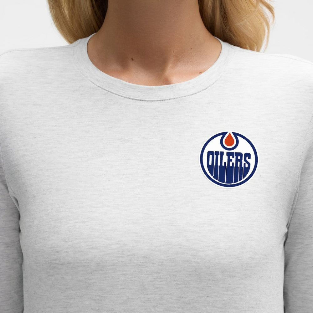 Edmonton Oilers lululemon Women's Love Long Sleeve T-Shirt - Heathered Core Ultra Light Grey | NHL online