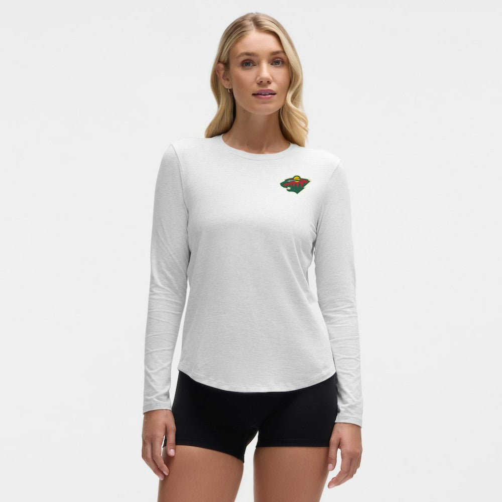 Minnesota Wild lululemon Women's Love Long Sleeve T-Shirt - Heathered Core Ultra Light Grey | NHL Lifestyle