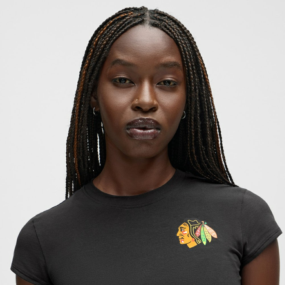Chicago Blackhawks lululemon Women's Baby T-Shirt - Black | NHL Clearance