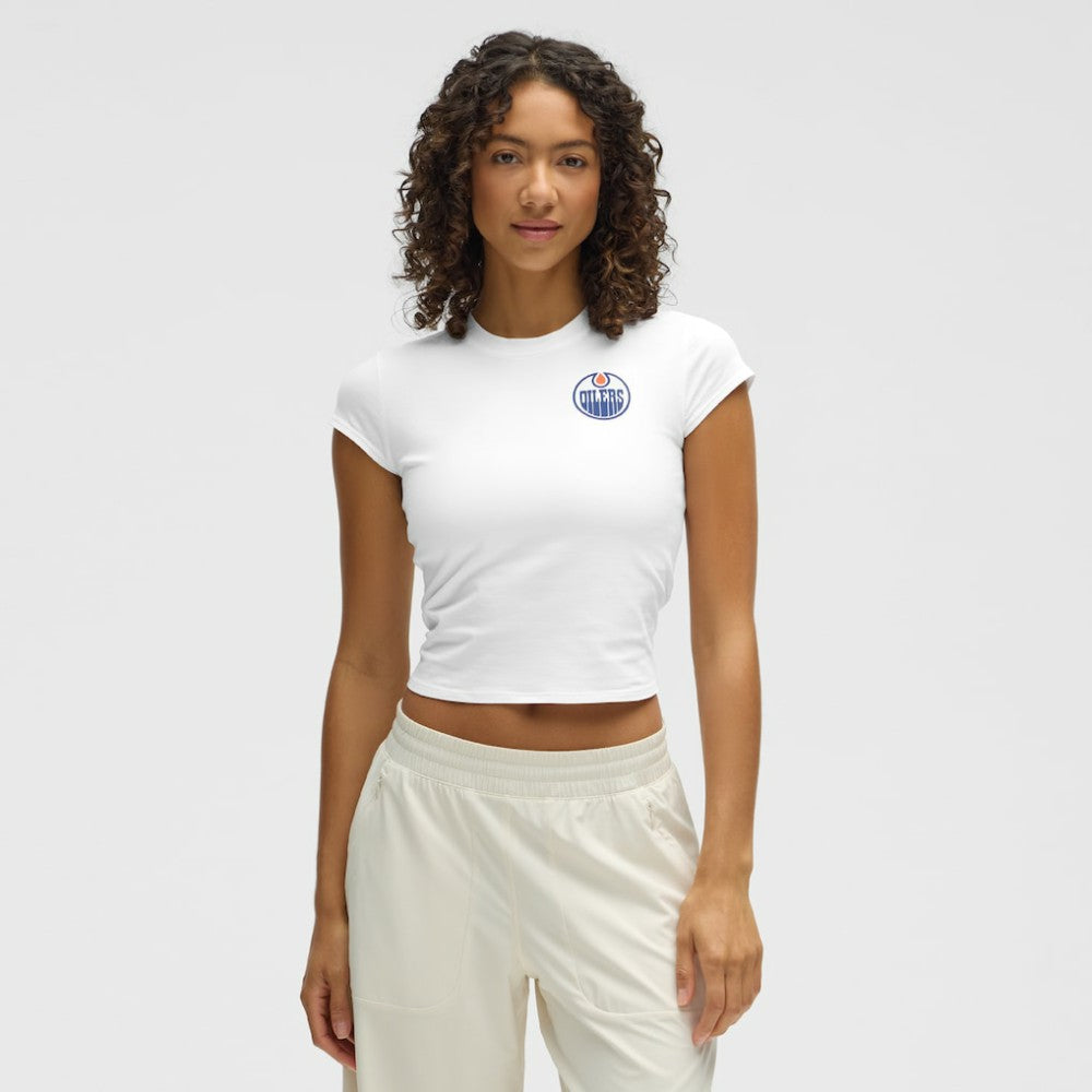 Edmonton Oilers lululemon Women's Baby T-Shirt - White | NHL on sale