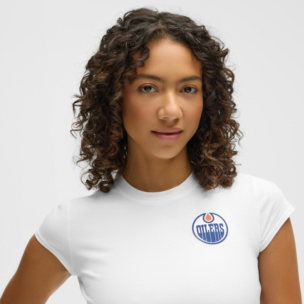 Edmonton Oilers lululemon Women's Baby T-Shirt - White | NHL on sale