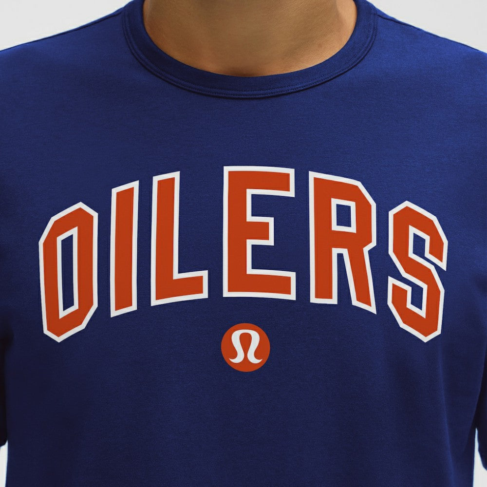 Edmonton Oilers lululemon Organic Cotton Classic-Fit T-Shirt - Larkspur | NHL online