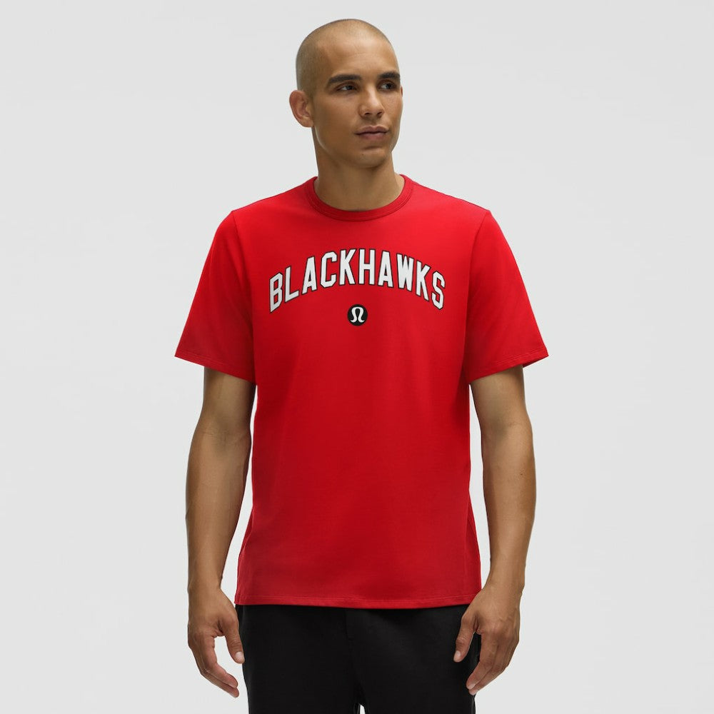 Chicago Blackhawks lululemon Organic Cotton Classic-Fit T-Shirt - True Red | NHL online