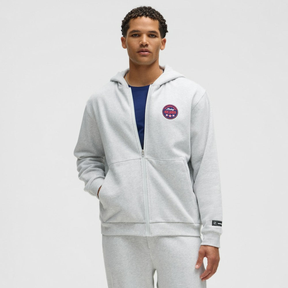 Columbus Blue Jackets lululemon Steady State Full-Zip Hoodie - Heathered Core Ultra Light Grey | NHL online