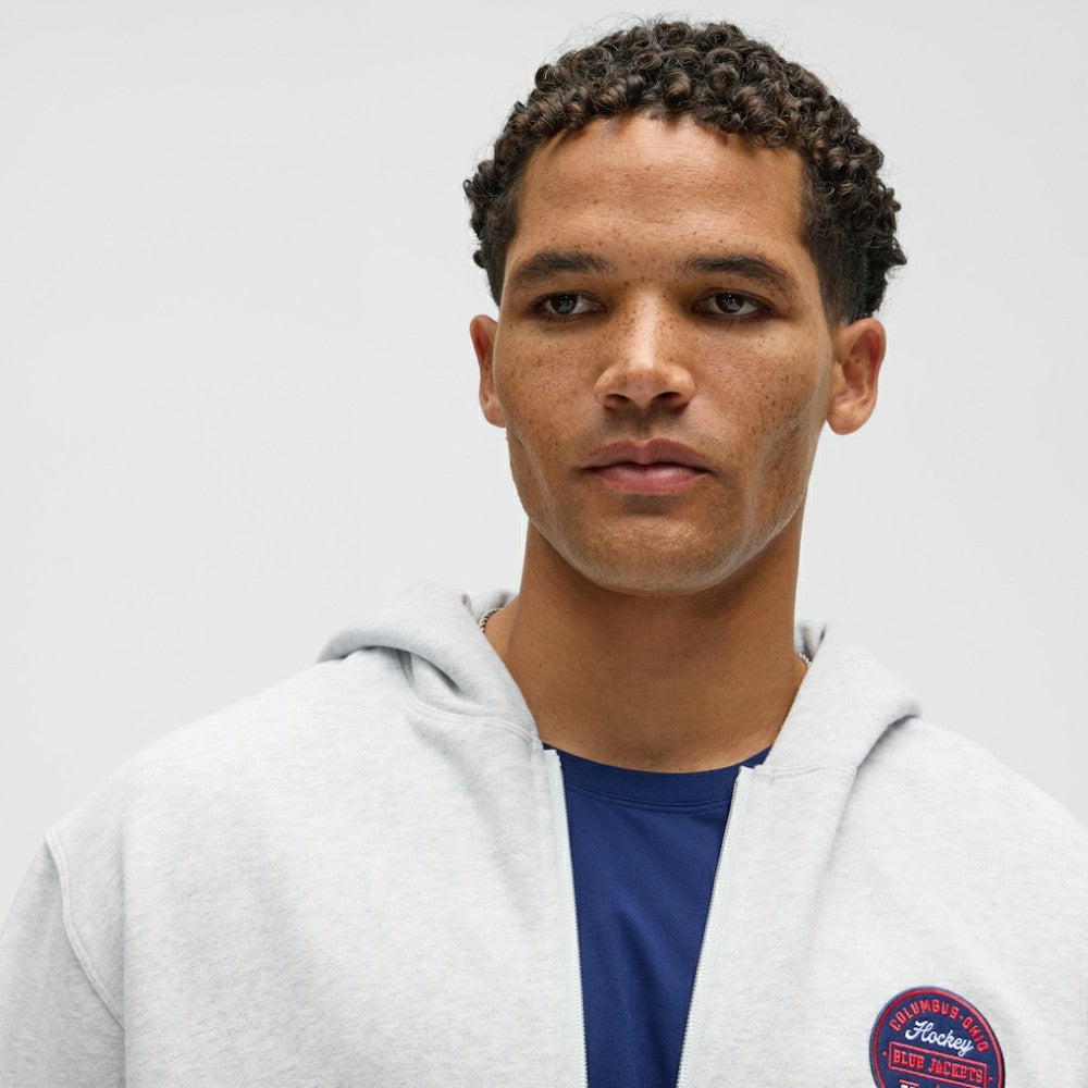 Columbus Blue Jackets lululemon Steady State Full-Zip Hoodie - Heathered Core Ultra Light Grey | NHL online