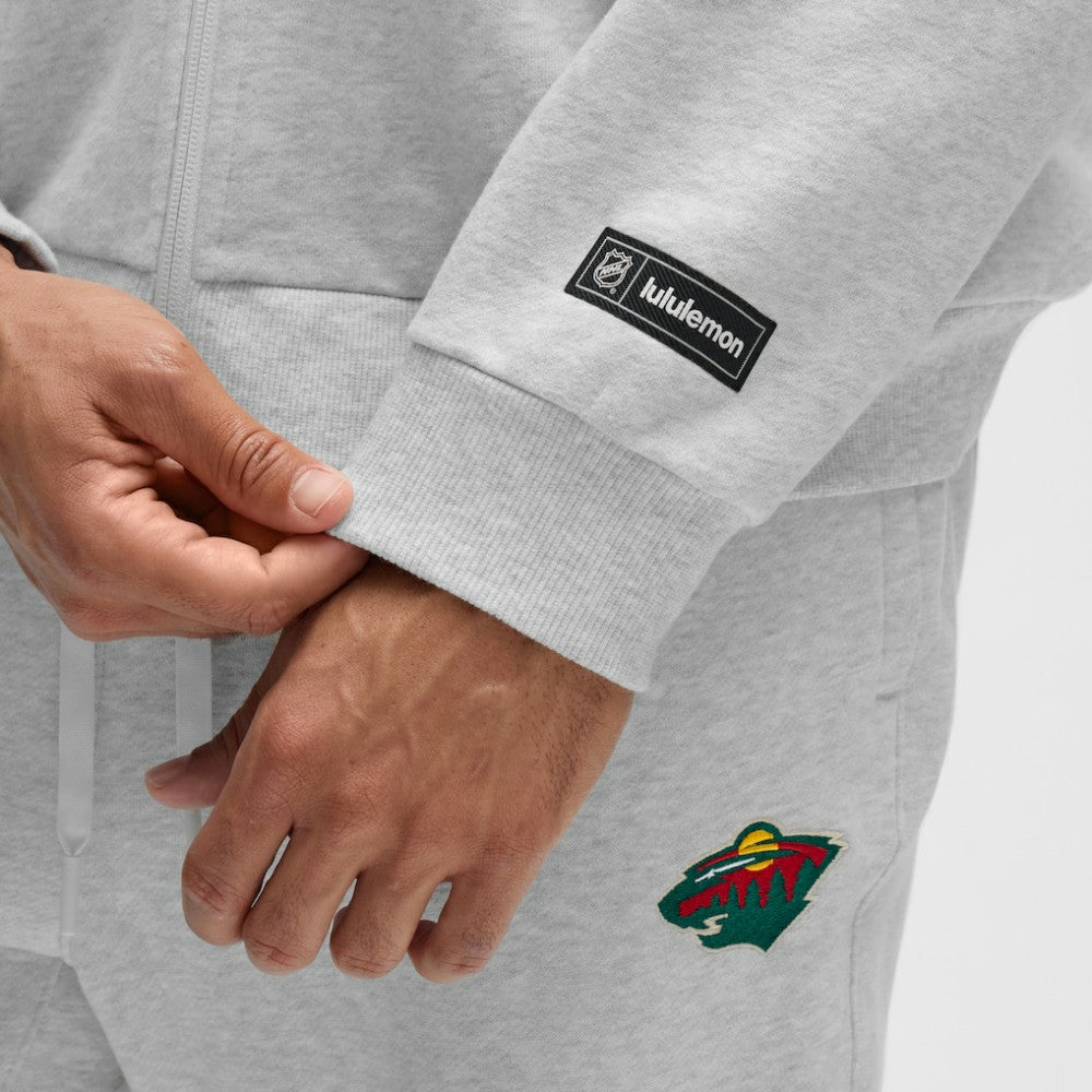 Minnesota Wild lululemon Steady State Full-Zip Hoodie - Heathered Core Ultra Light Grey | NHL online