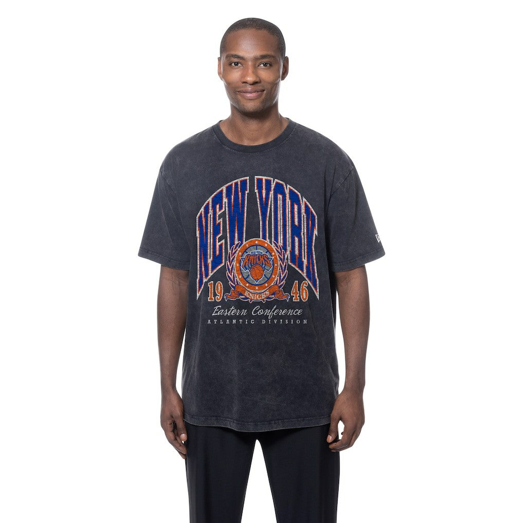 New Era New York Knicks Sport Classics Mineral Washed T-Shirt Black