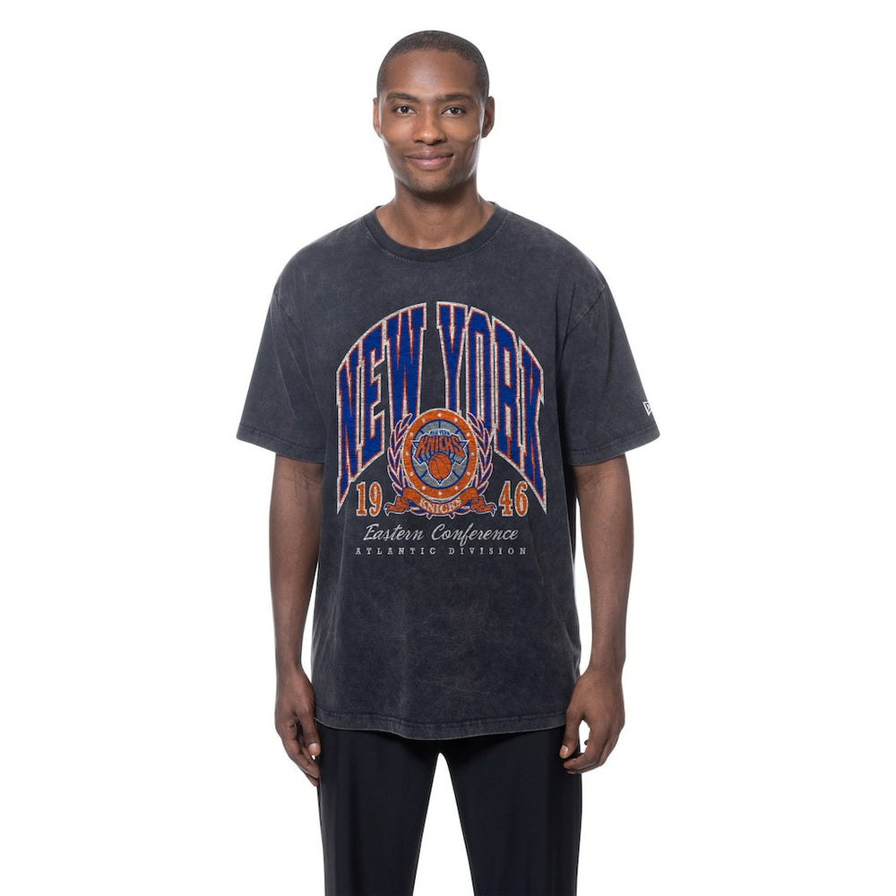 New Era New York Knicks Sport Classics Mineral Washed T-Shirt Black