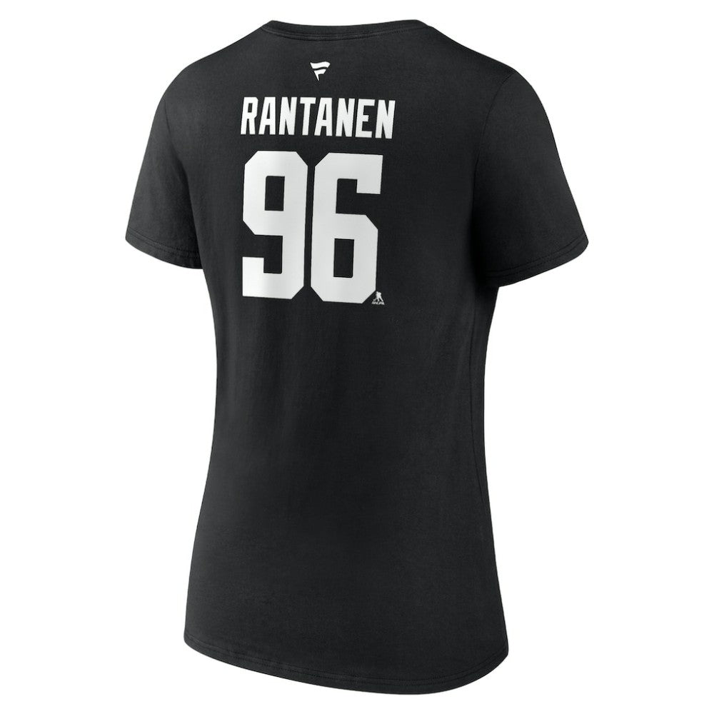 Mikko Rantanen Dallas Stars Fanatics Women's Authentic Stack Name & Number V-Neck T-Shirt - Black | Fanatics Lifestyle