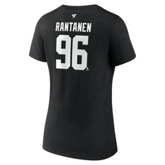 Mikko Rantanen Dallas Stars Fanatics Women's Authentic Stack Name & Number V-Neck T-Shirt - Black | Fanatics Lifestyle