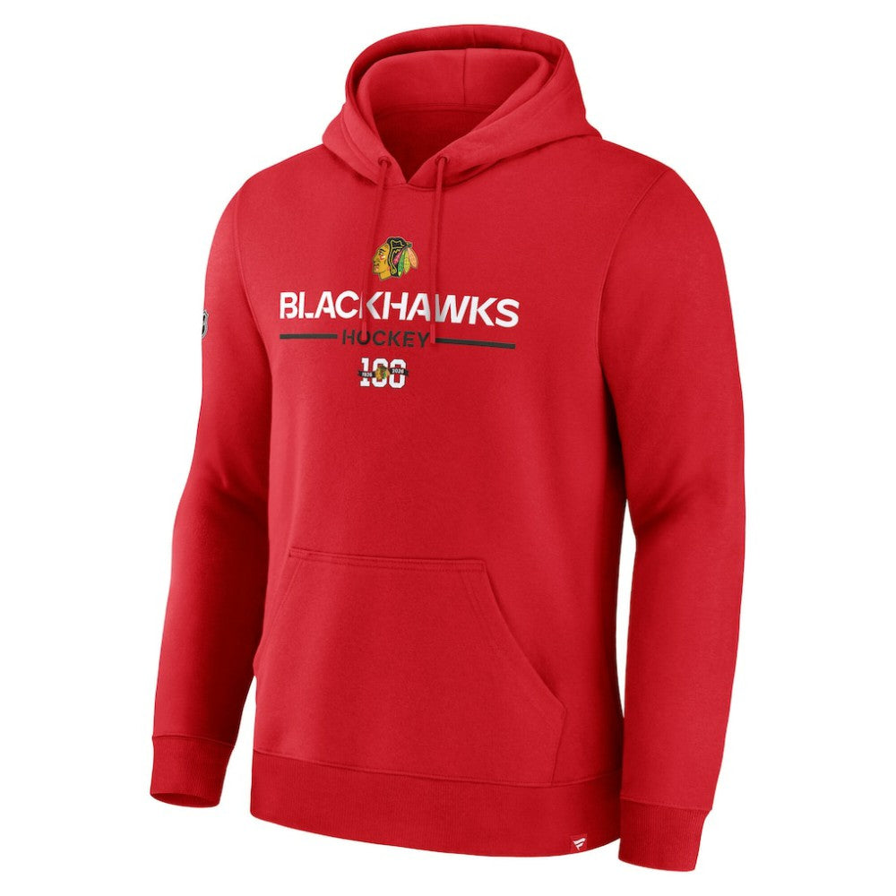 Chicago Blackhawks Fanatics Centennial Fleece Pullover Hoodie - Red | Fanatics Clearance