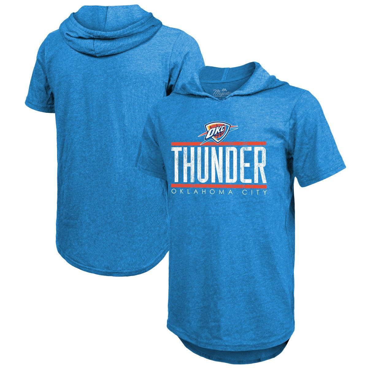 Oklahoma City Thunder Majestic Threads Tri-Blend Hoodie T-Shirt Blue