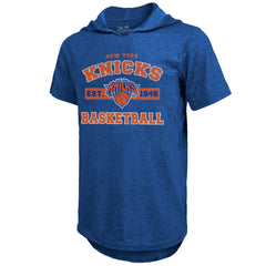 New York Knicks Majestic Threads Tri-Blend Hoodie T-Shirt Royal