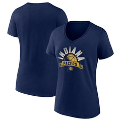 Indiana Pacers Women's '90s Graphic V-Neck T-Shirt Navy