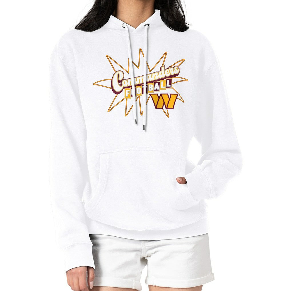 Washington Commanders Starter Women's Drive-In Sign Pullover Hoodie - White - NFL