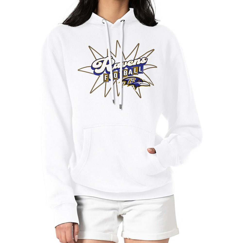 Baltimore Ravens Starter Women's Drive-In Sign Pullover Hoodie - White - NFL