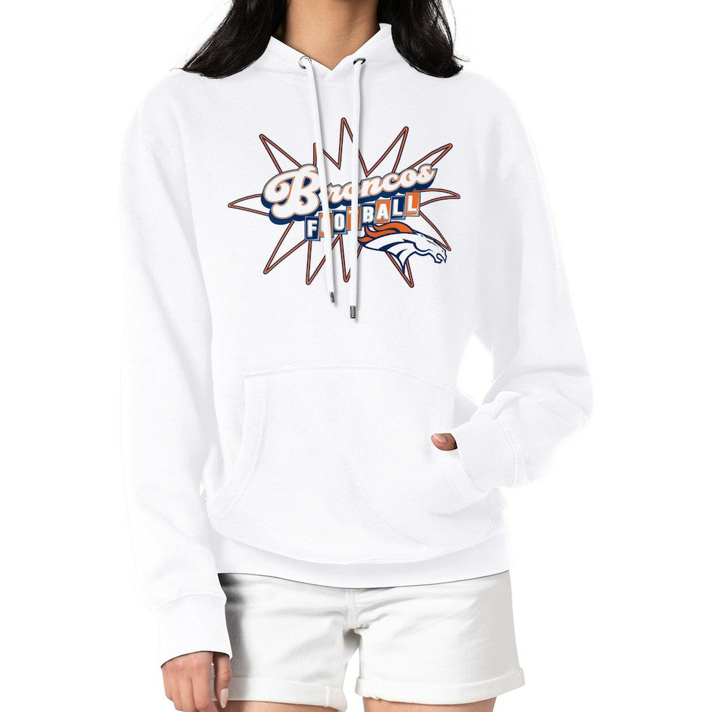 Denver Broncos Starter Women's Drive-In Sign Pullover Hoodie - White - NFL