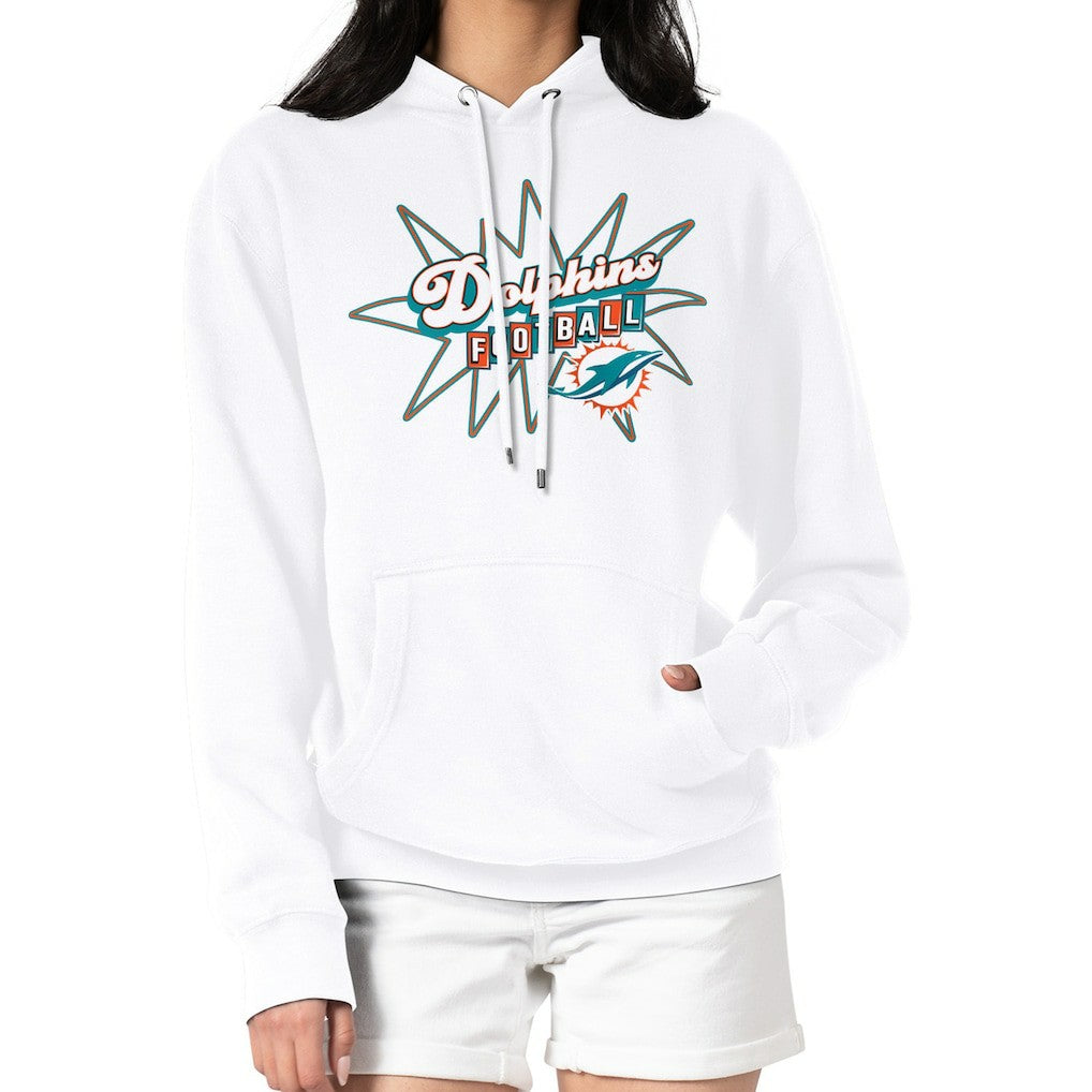 Miami Dolphins Starter Women's Drive-In Sign Pullover Hoodie - White - NFL