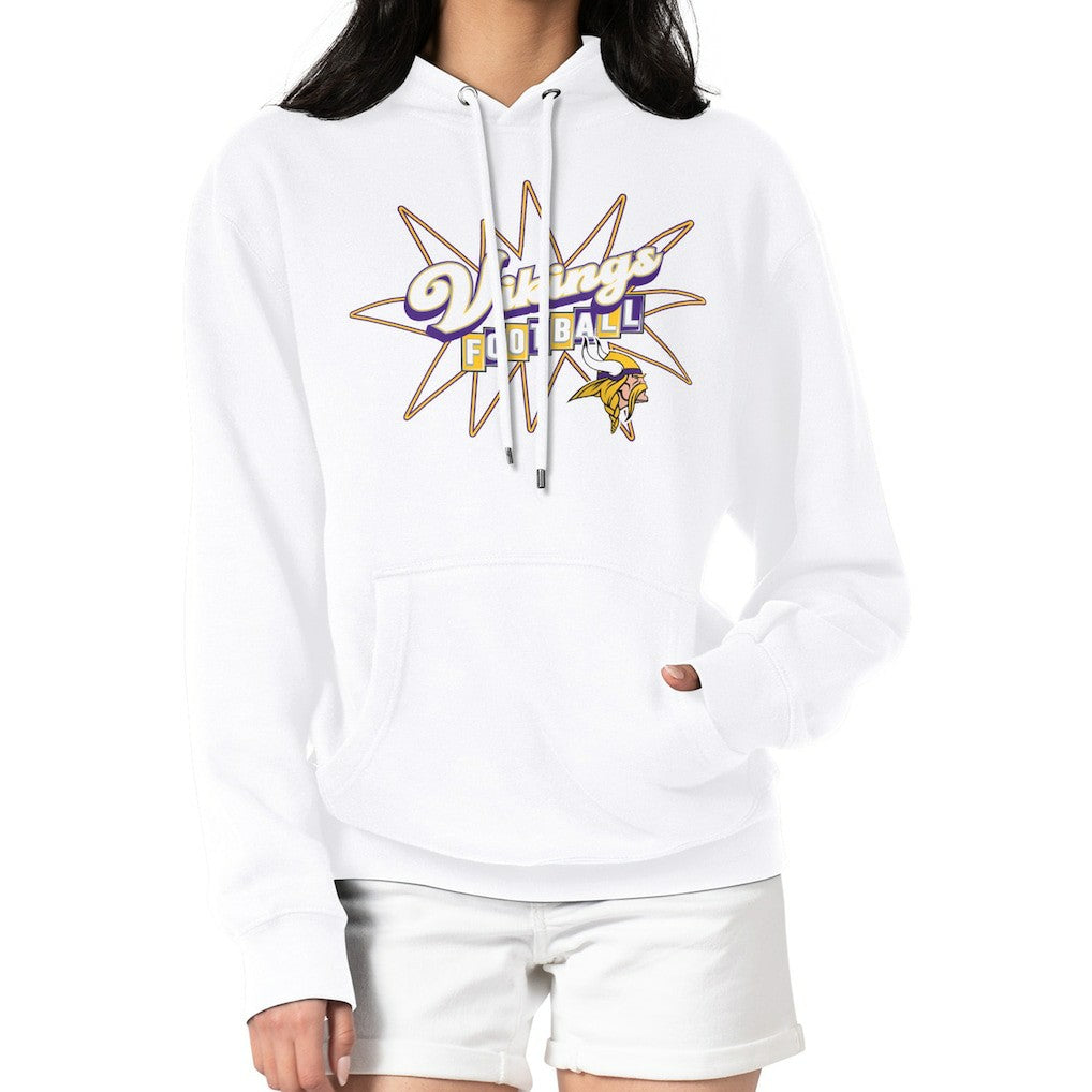 Minnesota Vikings Starter Women's Drive-In Sign Pullover Hoodie - White - NFL