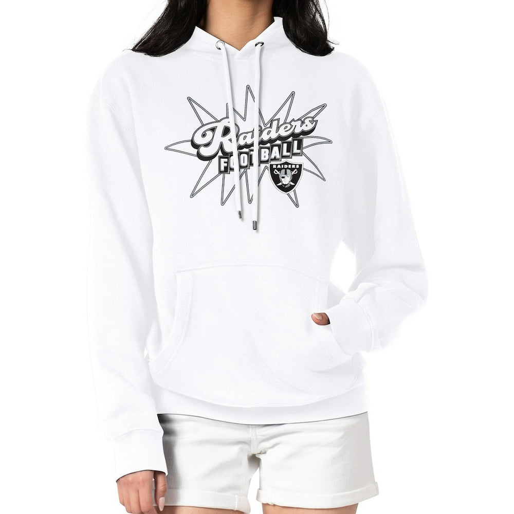 Las Vegas Raiders Starter Women's Drive-In Sign Pullover Hoodie - White - NFL