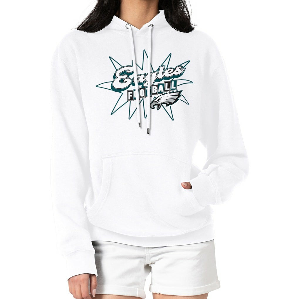 Philadelphia Eagles Starter Women's Drive-In Sign Pullover Hoodie - White - NFL
