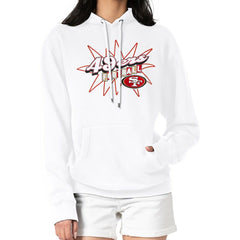 San Francisco 49ers Starter Women's Drive-In Sign Pullover Hoodie - White - NFL
