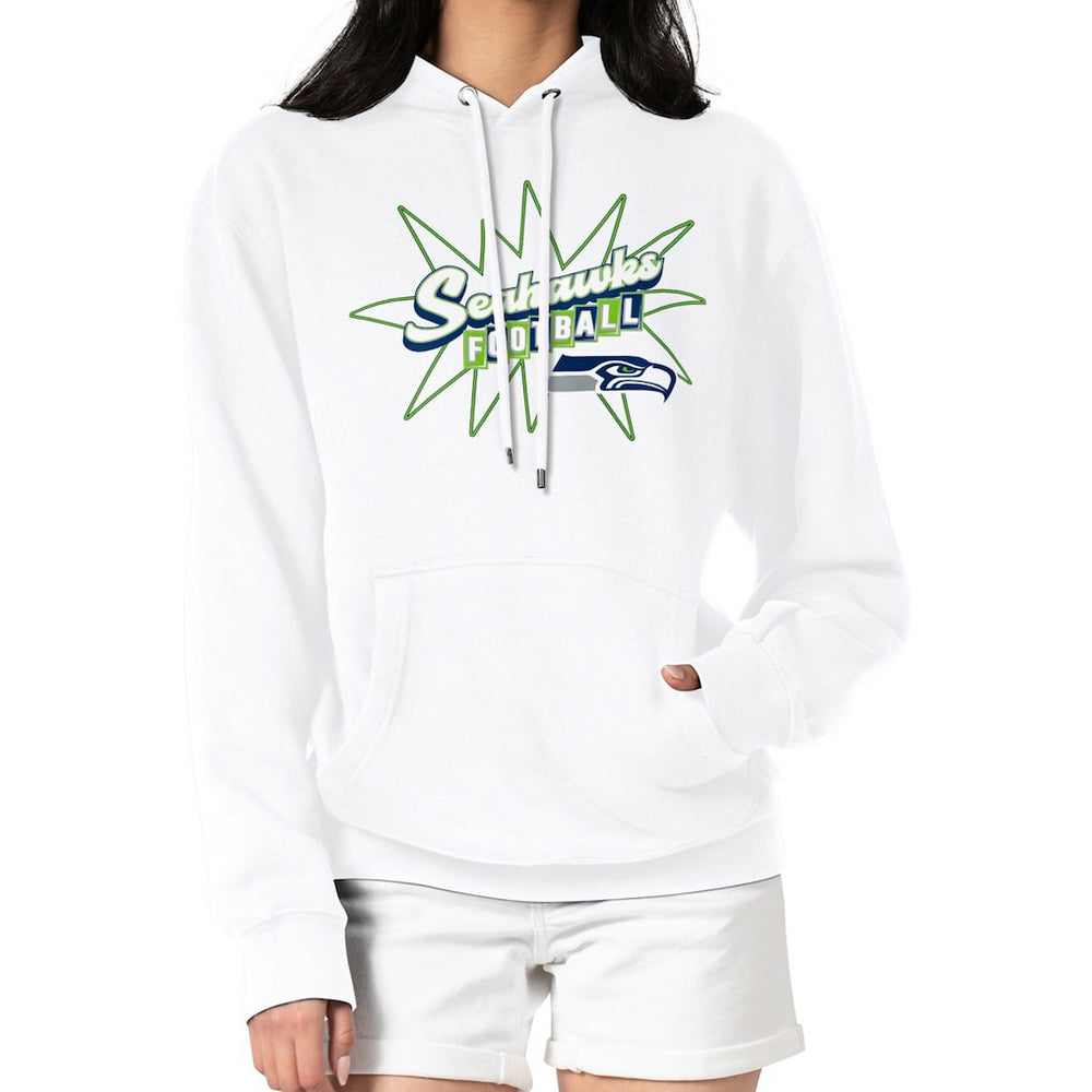 Seattle Seahawks Starter Women's Drive-In Sign Pullover Hoodie - White - NFL