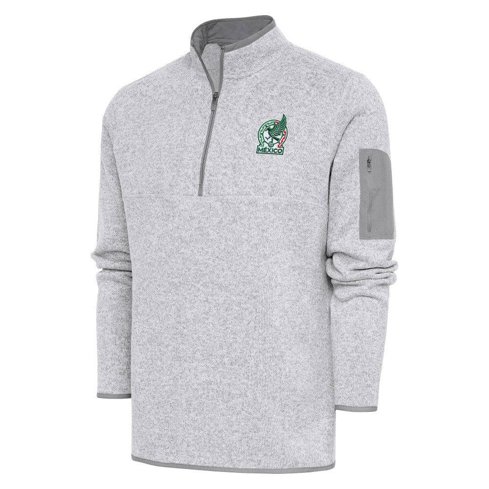 Mexico National Team Antigua Elevate Quarter-Zip Pullover Heather Gray