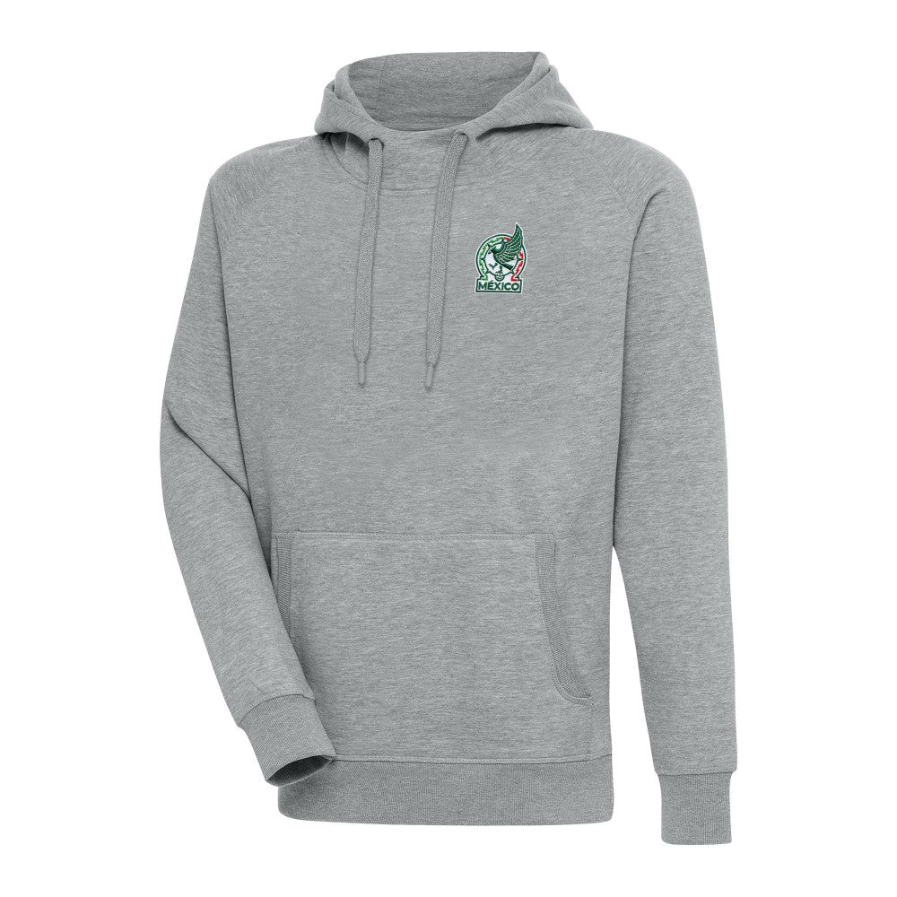 Mexico National Team Antigua Takeover Pullover Hoodie Heather Gray