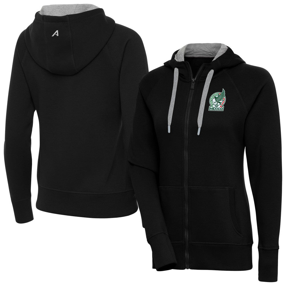 Mexico National Team Antigua Women's Takeover Full-Zip Hoodie Black