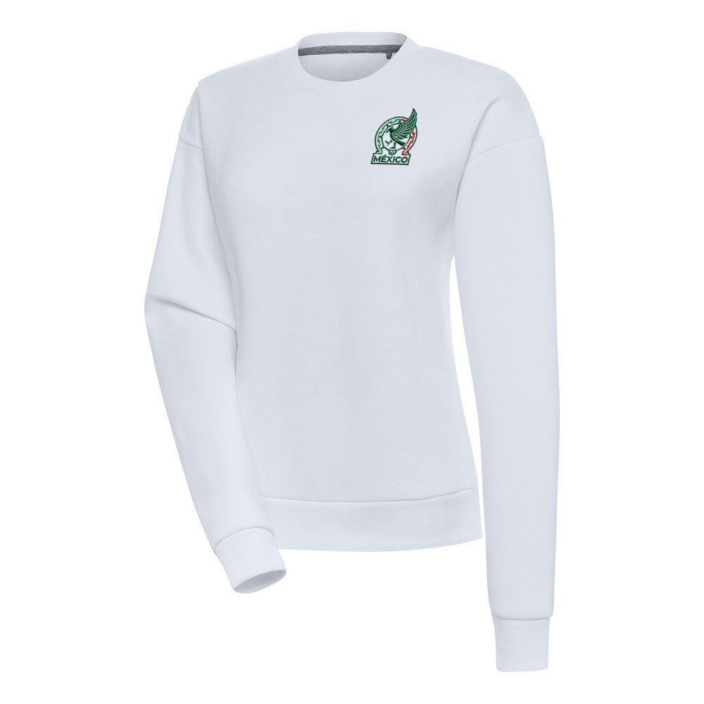 Mexico National Team Antigua Women's Takeover Pullover Sweatshirt White