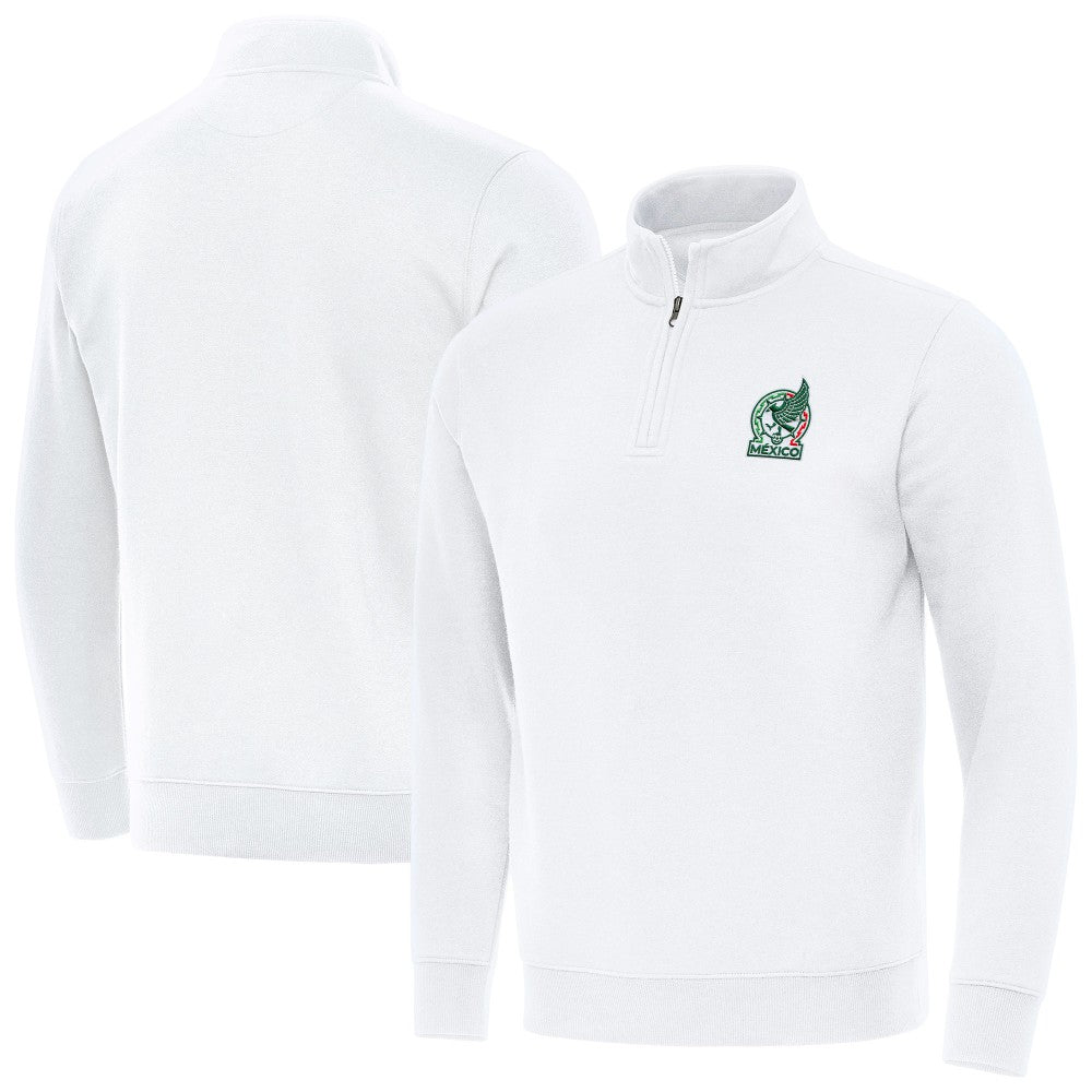 Mexico National Team Antigua Landslide Quarter-Zip Pullover White