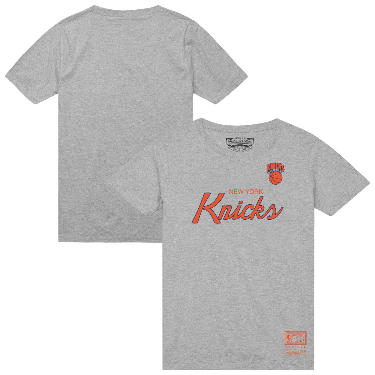Mitchell & Ness New York Knicks Big & Tall Hardwood Classics Vintage Wordmark T-Shirt Heather Gray