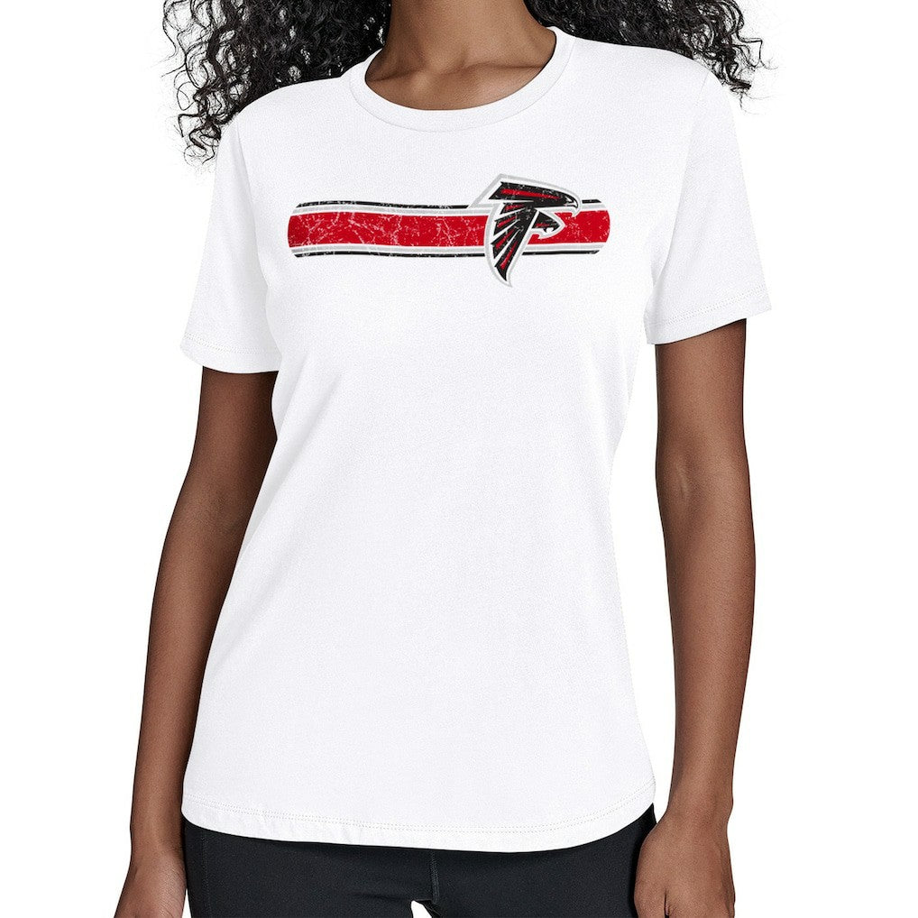 Atlanta Falcons Starter Women's Team Stripe T-Shirt - White - NFL