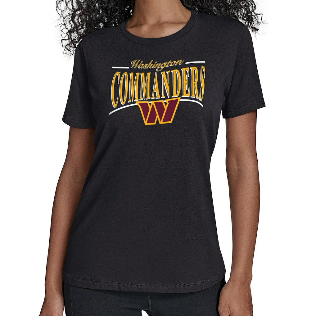 Washington Commanders Starter Women's Arch Stripe T-Shirt - Black - NFL
