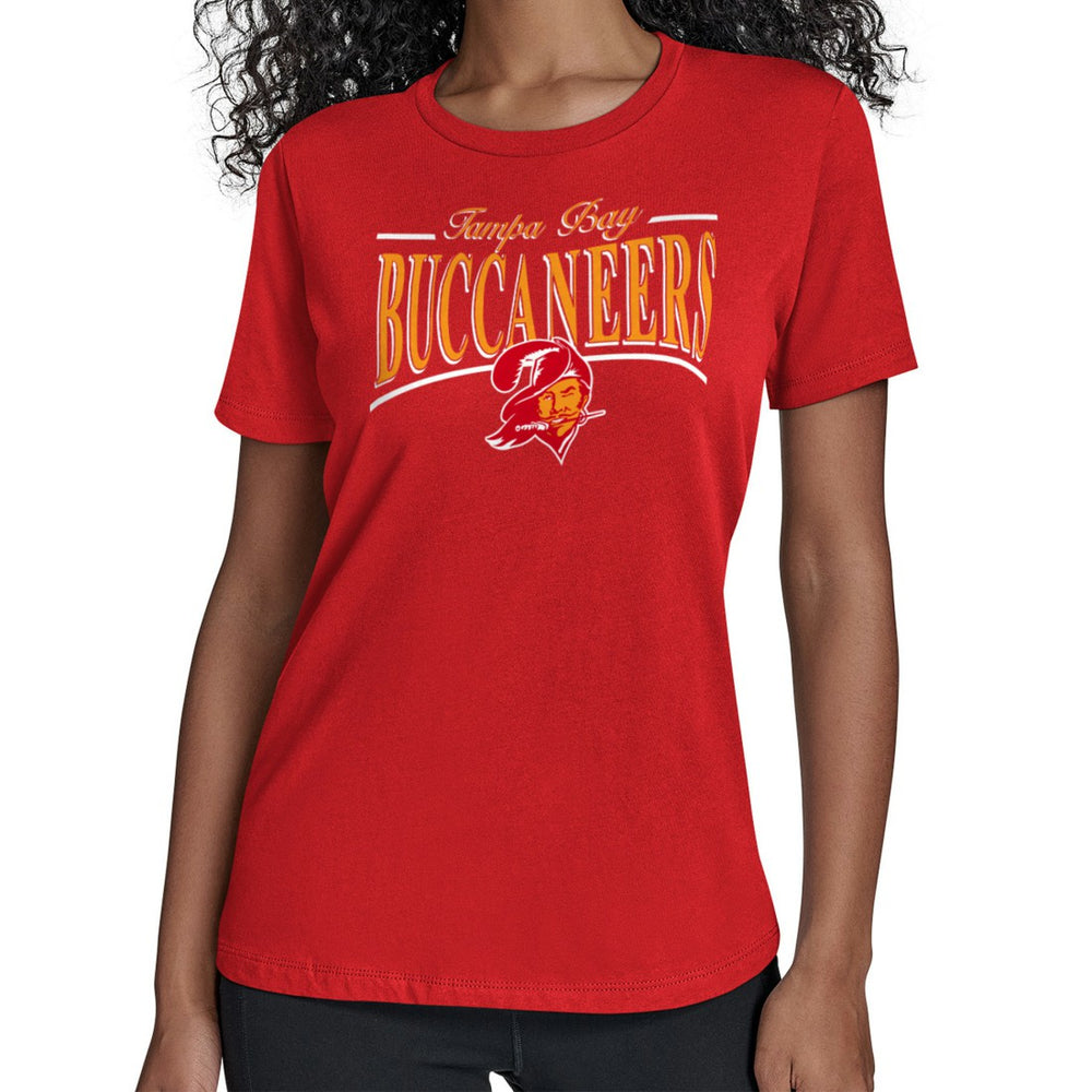 Tampa Bay Buccaneers Starter Women's Throwback Arch Stripe T-Shirt - Red - NFL