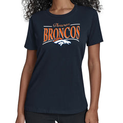 Denver Broncos Starter Women's Arch Stripe T-Shirt - Navy - NFL