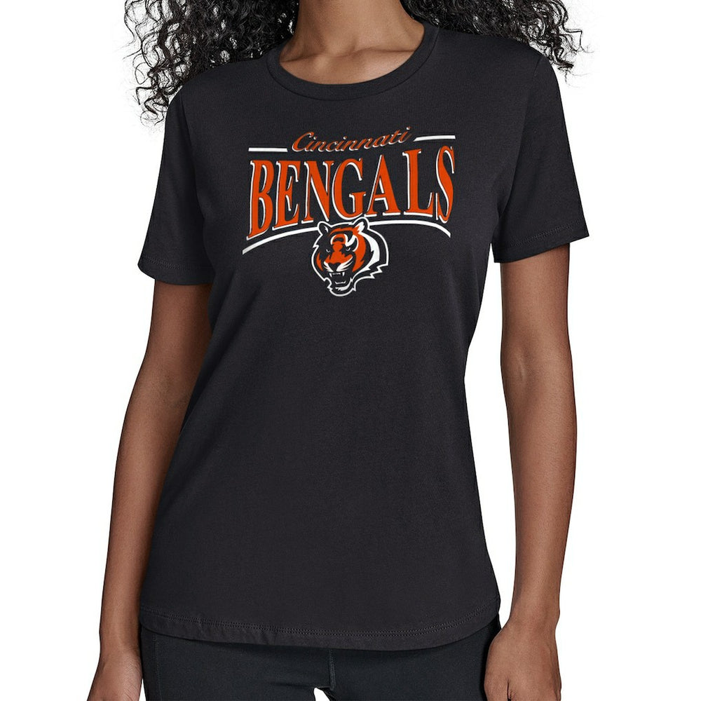 Cincinnati Bengals Starter Women's Arch Stripe T-Shirt - Black - NFL