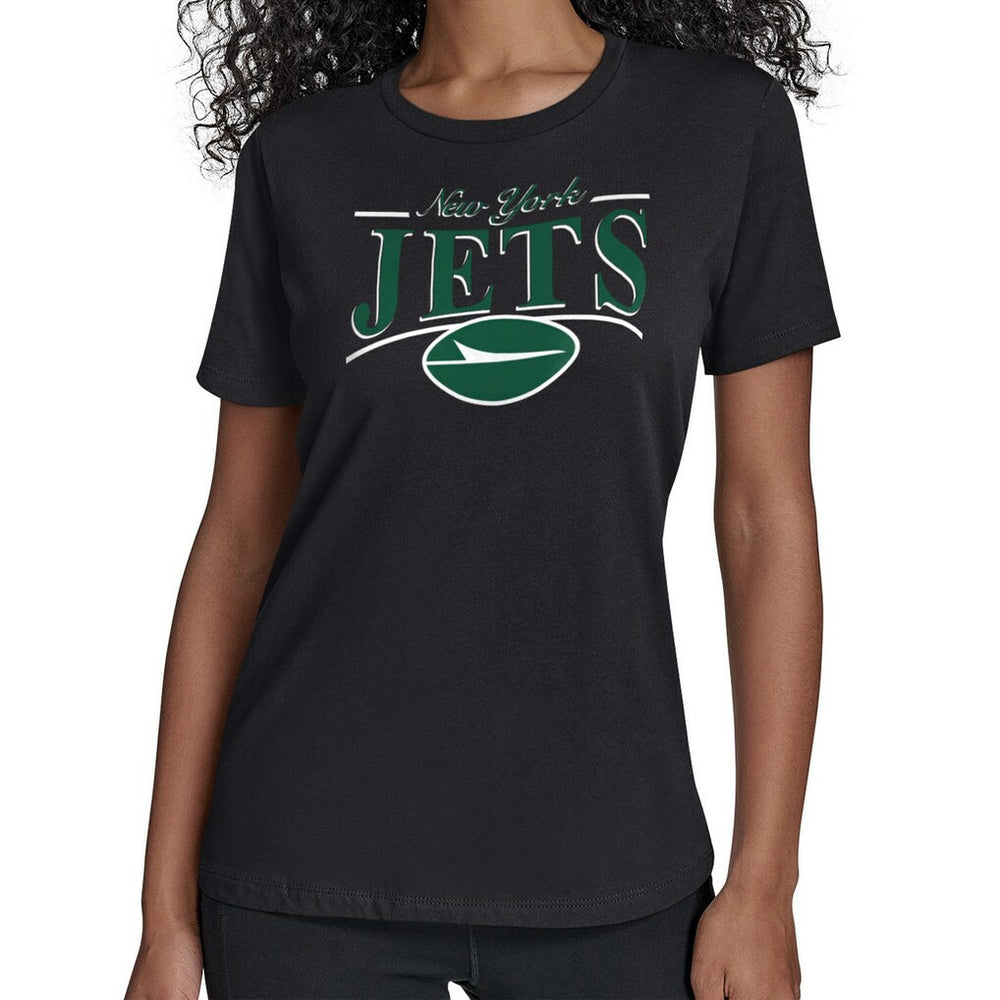 New York Jets Starter Women's Arch Stripe T-Shirt - Black - NFL
