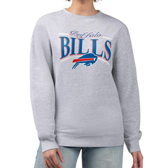 Buffalo Bills Starter Women's Arch Stripe Fleece Pullover Sweatshirt - Gray - NFL