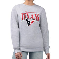 Houston Texans Starter Women's Arch Stripe Fleece Pullover Sweatshirt - Gray - NFL