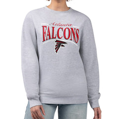 Atlanta Falcons Starter Women's Arch Stripe Fleece Pullover Sweatshirt - Gray - NFL